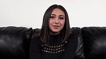 Cutie Cor takes a load of warm hot cum after getting her pussy licked and dicked before taking a dick between her huge tits in casting interview
